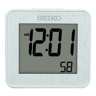 25年新款SEIKO日本精工时钟计时器闹表简约小巧卧室学生夜灯闹钟