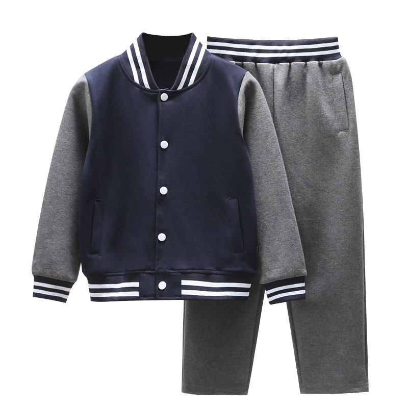 中小学生校服藏青色学院风两件套