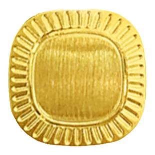 流金岁月复古小面包耳钉 女vintage风纯银镀黄金色方牌耳环礼物潮