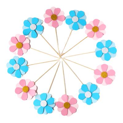 烘焙花瓣婚礼派对主题蛋糕插牌