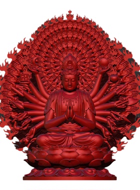 精品千手观音精雕图STL模型文件佛像菩萨3d模型树脂打印来图精修