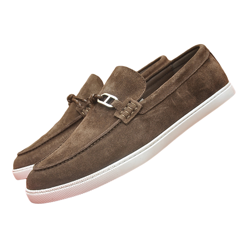 懒人鞋潮牌磨砂牛皮休闲超火单鞋