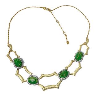 A62欧美鬼才设计时尚高端ins点钻镶嵌石头镀真金AB女士项链