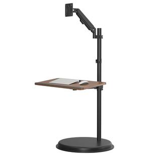 床头边90度翻转显示器支架落地式移动悬挂机械臂24 27 32寸躺着用