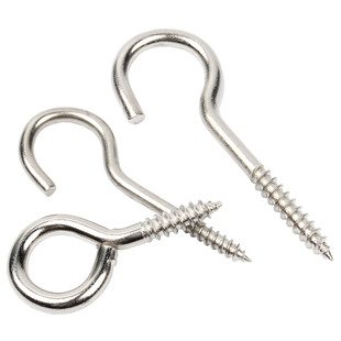 铁镀镍羊眼自攻螺丝钉 问号钩开口羊眼钉 闭口羊眼圈螺丝吊环灯钩