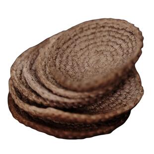 觅白手工棉线养壶垫编织刺子绣杯垫干泡茶垫隔热茶道吸水布垫勾垫