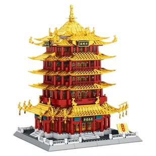 大型建筑四大名楼黄鹤楼天安门拼装益智男孩子积木玩具适用于乐高