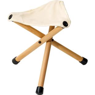 牧高笛云林折叠凳小马扎三角凳实木户外露营沙滩钓鱼火车神器便携