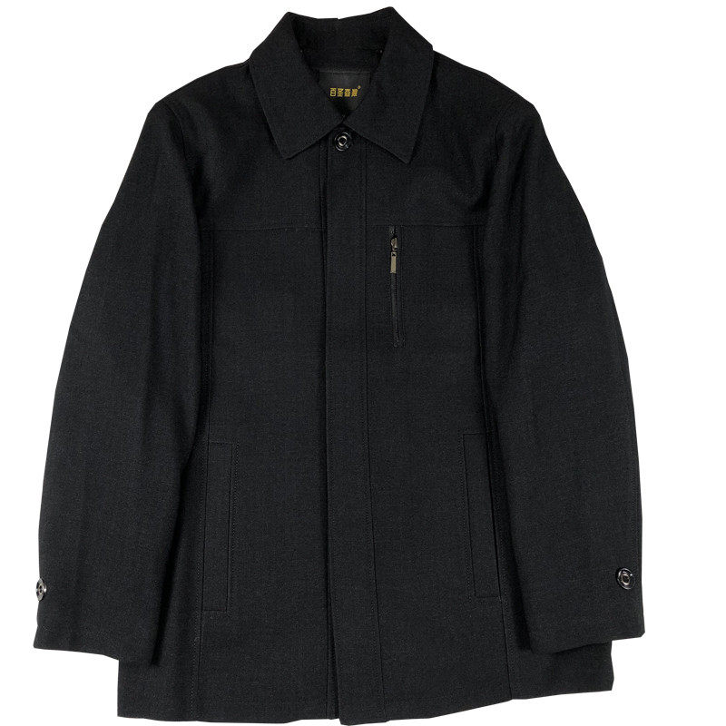 加肥加大码中老年人男装春秋夹克特体肥佬上衣扣子款特大号男外套