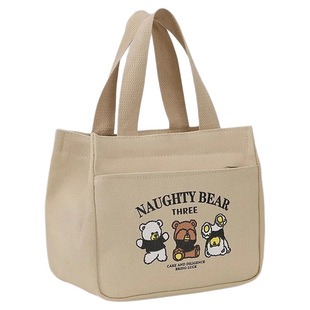 手提包宝妈外出帆布立体加厚拎包通勤上班饭袋大容量耐磨多隔层