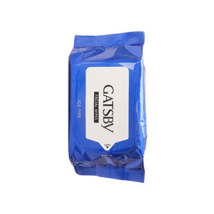 日本gatsby杰士派洁面湿纸巾冰感型42片降温去油湿巾男士专用湿巾