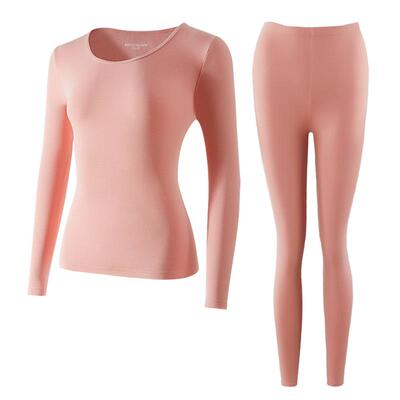 好波秋衣秋裤套装情侣装保暖内衣女修身高弹不勒红色马年秋衣秋裤