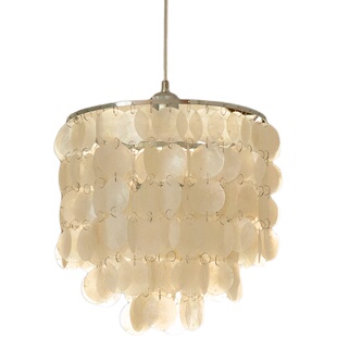 卧室里的风铃声 vintage少女韩国博主贝壳吊灯餐厅复古贝母床头灯