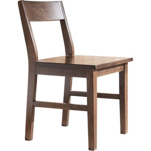 优木家具纯实木餐椅橡木椅子实木椅办公椅书房椅子北欧简约胡桃色