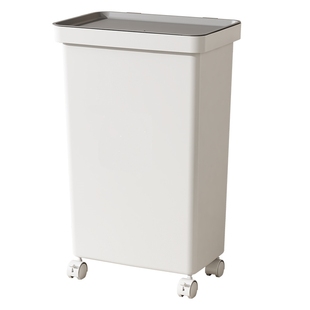 家用窄款防水超大号带盖脏衣篮密封可移动带轮卫生间脏衣篓收纳桶