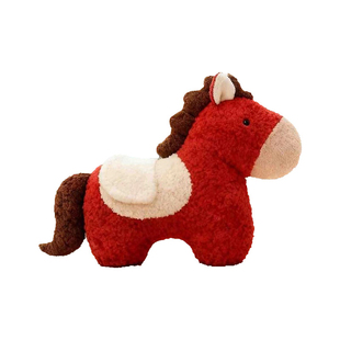 2026马年吉祥物抱枕创意小马毛绒玩偶新年客厅沙发装饰办公室摆件