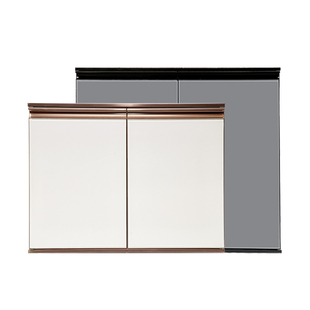 钢化玻璃厨房晶钢门订做带框橱柜门板定制铝合金瓷砖灶台柜门自装