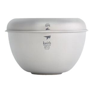 keith铠斯钛碗碟双层碗钛碟餐盘套装家用户外便携钛餐具野餐用品