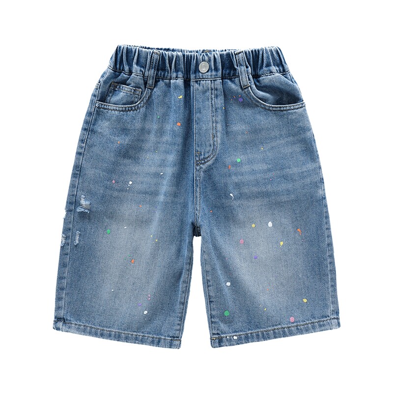 女童牛仔中裤夏季薄款
