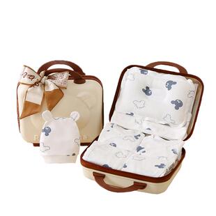 新生婴儿衣服纯棉夏季薄款初生0到3个月刚出生宝宝的见面礼盒套装