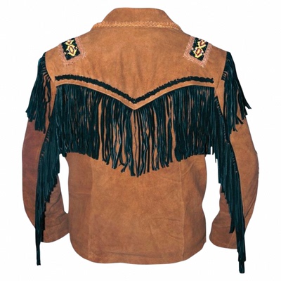 美洲原住民流苏夹克皮衣