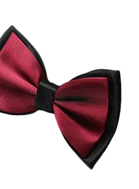 男式结婚派对纯色BOWTIE双层光面领结黑红蓝白紫女士工作蝴蝶领花