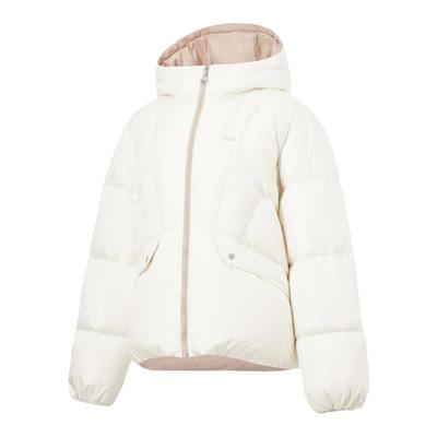 李宁女子宽松鸭绒保暖短羽绒服