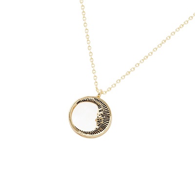 法式珐琅Fable月亮项链