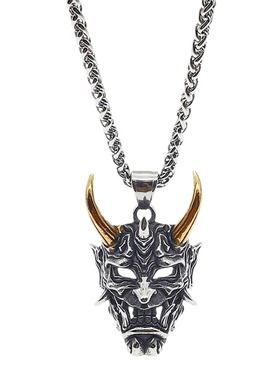 暗黑风鬼怪骷髅面具般若钛钢吊坠
