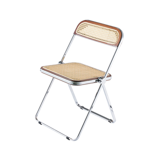 折叠椅子家用藤编椅实木中古餐椅轻奢户外靠背椅办公室会议椅凳子