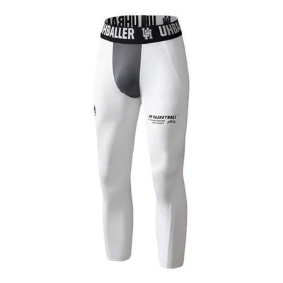 UH新款七分紧身裤男高弹篮球训练长裤球员专用训练紧身长裤PE版