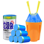 e洁1卷100只自动收口垃圾袋加厚家用厨房抽绳式塑料袋-天猫精灵