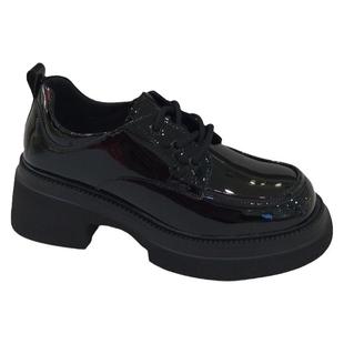 哈森HARSON正品2024新款HS242517春秋季轻便厚底系带乐福女单皮鞋