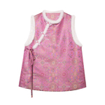 依山锦【八达粉】新中式宋锦桑蚕丝鹅绒真丝马甲重锻貂毛夹棉国风