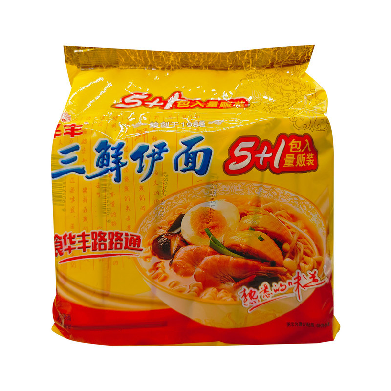 华丰三鲜伊面83g六连包泡面解饿