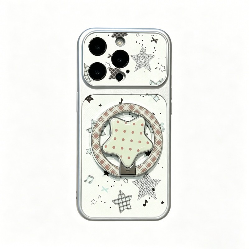 薄荷星星大视窗支架手机壳适用iPhone17promax新款适用小米17小众适用Pura90简约适用红米note17适用