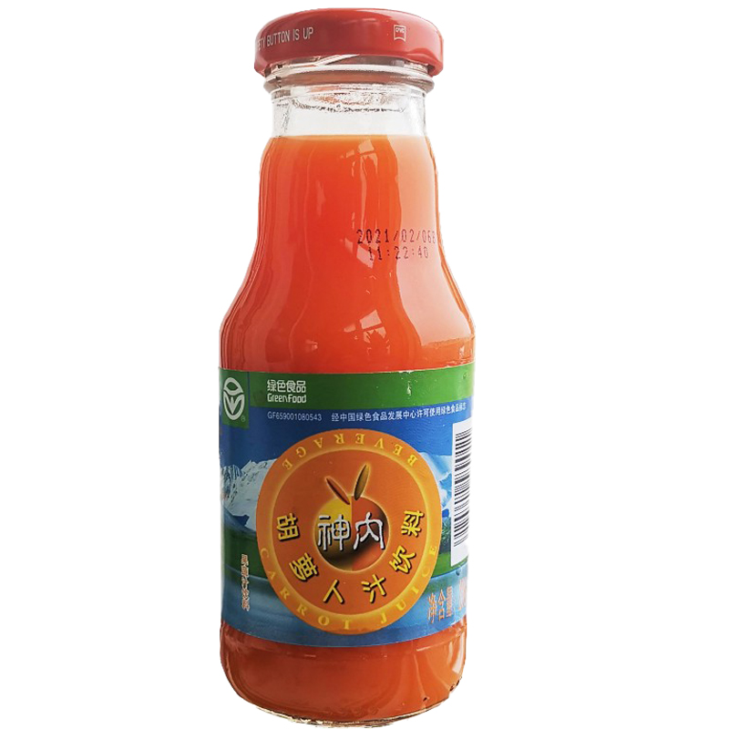新疆神内胡萝卜汁饮料238ml*10瓶 绿色食品果蔬汁 轻断食代餐包邮