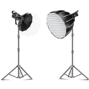 锐富图300W专业COB直播补光灯主播专用拍摄打光LED摄影灯美颜球形拍照室内拍视频深抛柔光箱影棚服装常亮顶灯