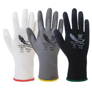 薄款劳保手套pu涂掌无尘轻薄透气防滑劳动干活工作耐磨手套男女