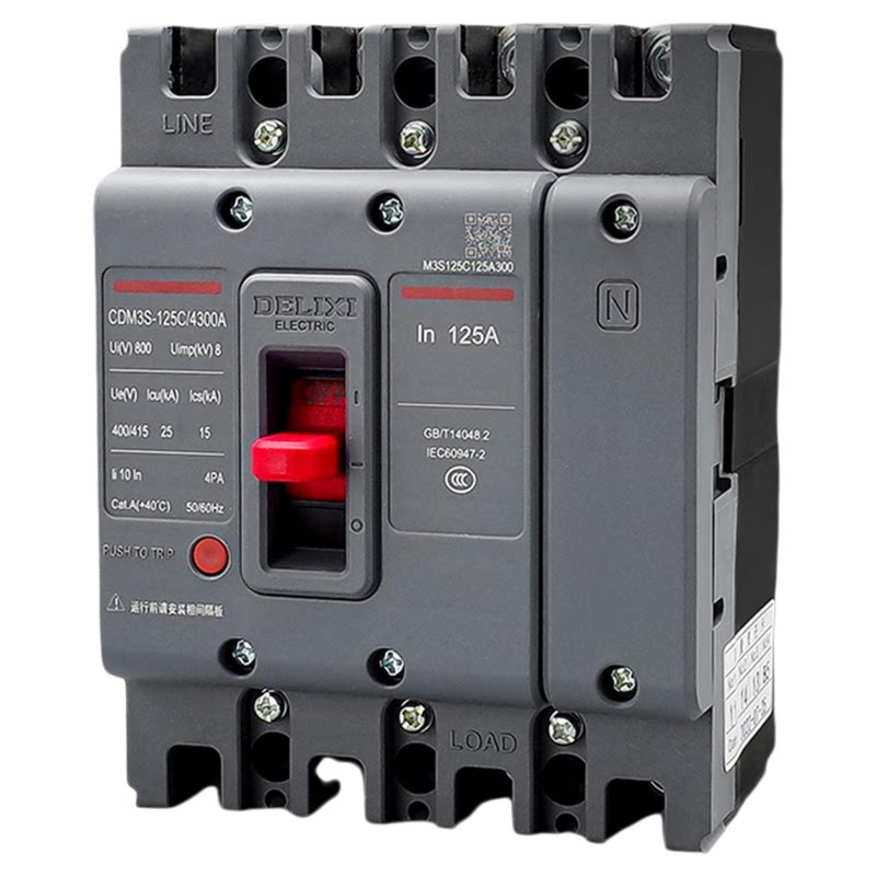 德力西CDM3S塑壳断路器3P空气160A开关4P三相100A400A四线380v