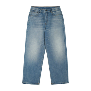 TOPTIER BRO 15oz简约复古雪花水洗牛仔裤男宽松直筒休闲阔腿长裤