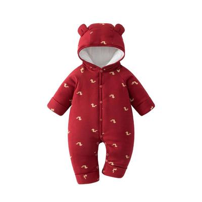 温巢婴儿衣服秋冬夹棉保暖连体衣