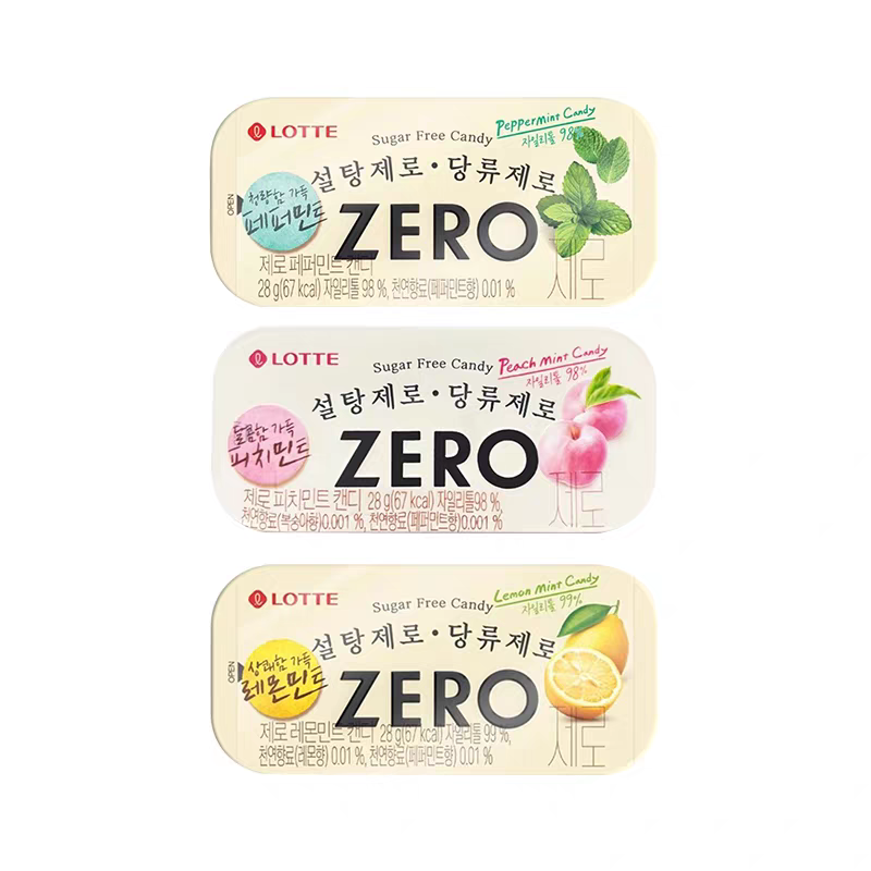 韩国进口乐天zero桃子柠檬薄荷糖
