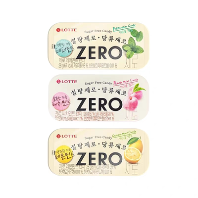 韩国进口乐天zero桃子柠檬薄荷糖