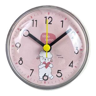 卡通迷你浴室防水小时钟厨房卫生间防水挂钟新款墙上厨房表防潮