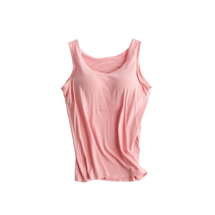 莫代尔带胸垫吊带背心女内搭免穿文胸一体式瑜伽运动打底外穿上衣