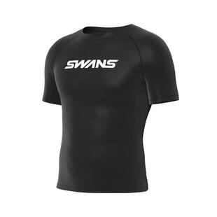 swans男士泳衣专业防晒速干新款休闲海边短袖男上衣游泳装备全套