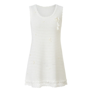 【张靓颖同款】MAXRIENY宫廷甜美手钩花边毛衫女修身显瘦上衣