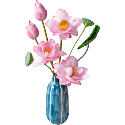 仿真花荷花莲花中式莲蓬荷叶造景插花装饰摆设寺院佛堂菩萨供奉花