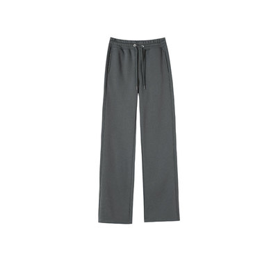 窄版直筒阔腿裤女秋冬加绒超长裤